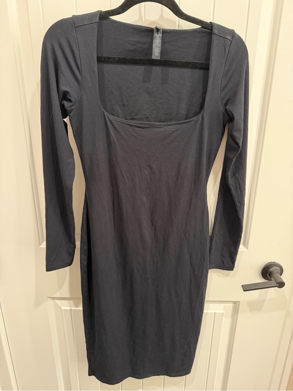 SKIMS Soft Lounge Long Sleeve Dress Black – Size M